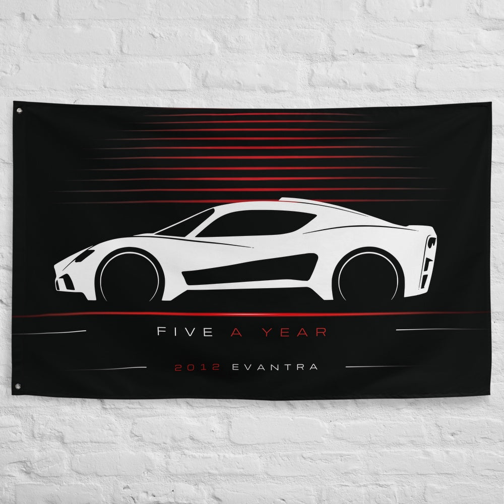 FM Auto Evantra 2012 car silhouette flag - White Brick Wall
