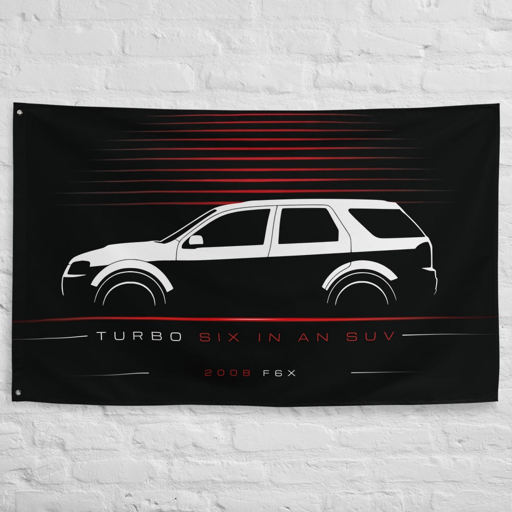 FPV F6X 2008 car silhouette flag - White Brick Wall
