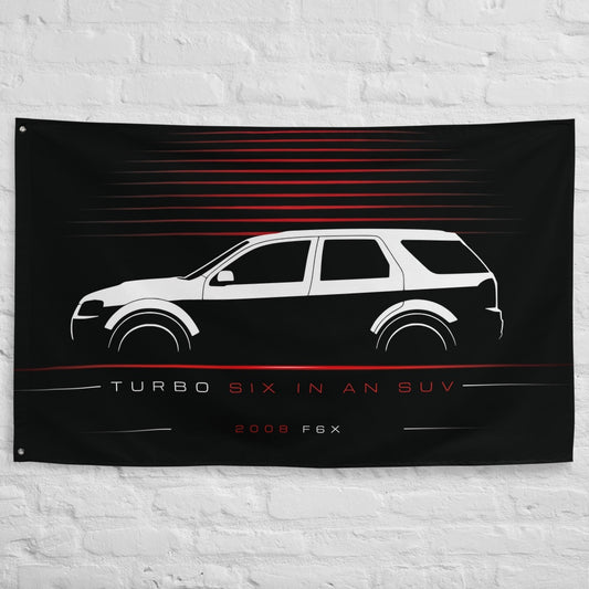 FPV F6X 2008 car silhouette flag - White Brick Wall
