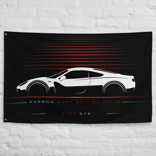 Farbio GTS 2008 car silhouette flag - White Brick Wall