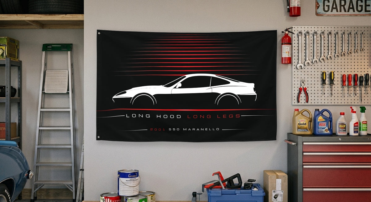 Ferrari 550 Maranello 2001 car silhouette flag - Garage Wall