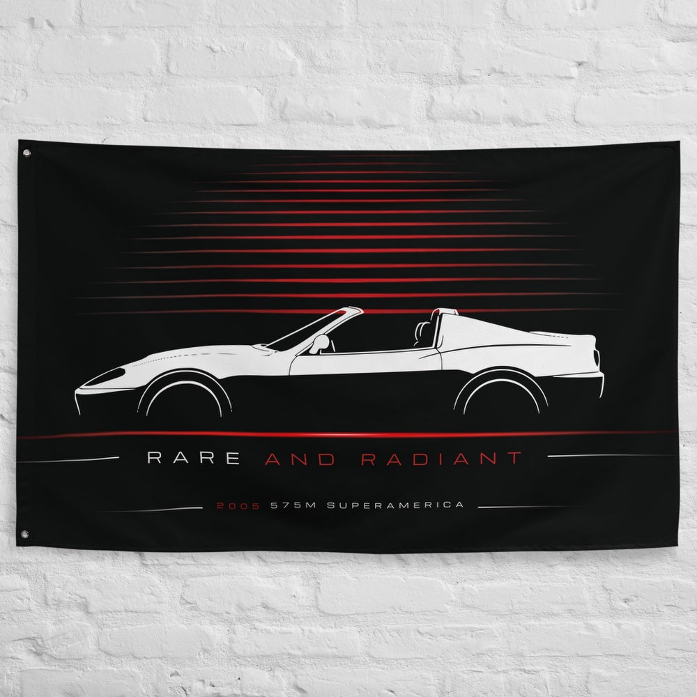 Ferrari 575M Superamerica 2005 car silhouette flag - White Brick Wall