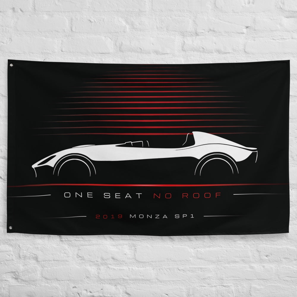 Ferrari Monza SP1 2019 car silhouette flag - White Brick Wall