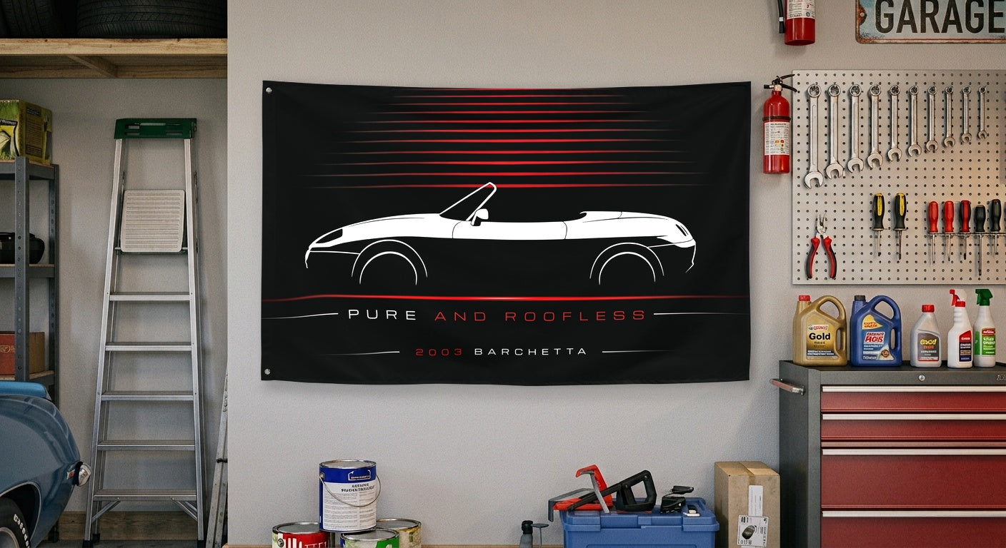 Fiat Barchetta 2003 car silhouette flag - Garage Wall