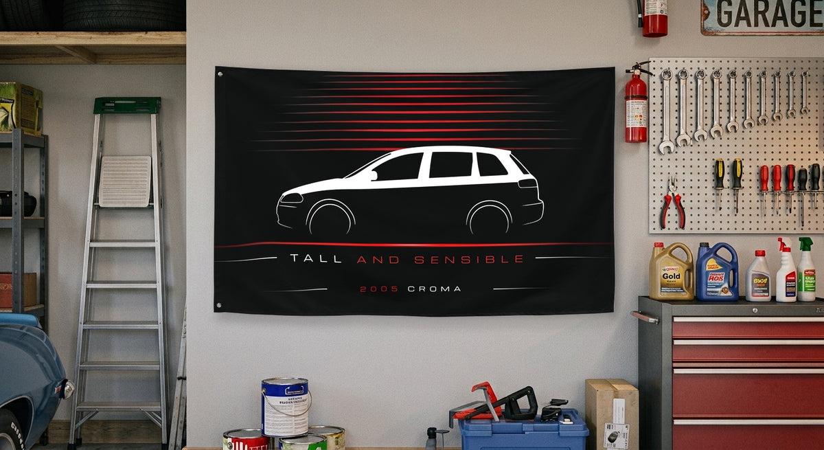 Fiat Croma 2005 car silhouette flag - Garage Wall