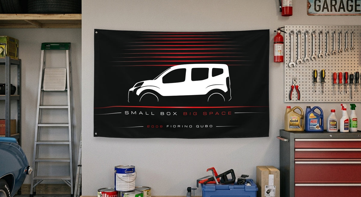 Fiat Fiorino Qubo 2008 car silhouette flag - Garage Wall