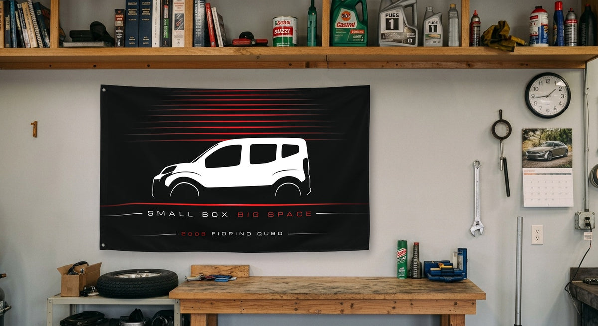 Fiat Fiorino Qubo 2008 car silhouette flag - Garage Workbench