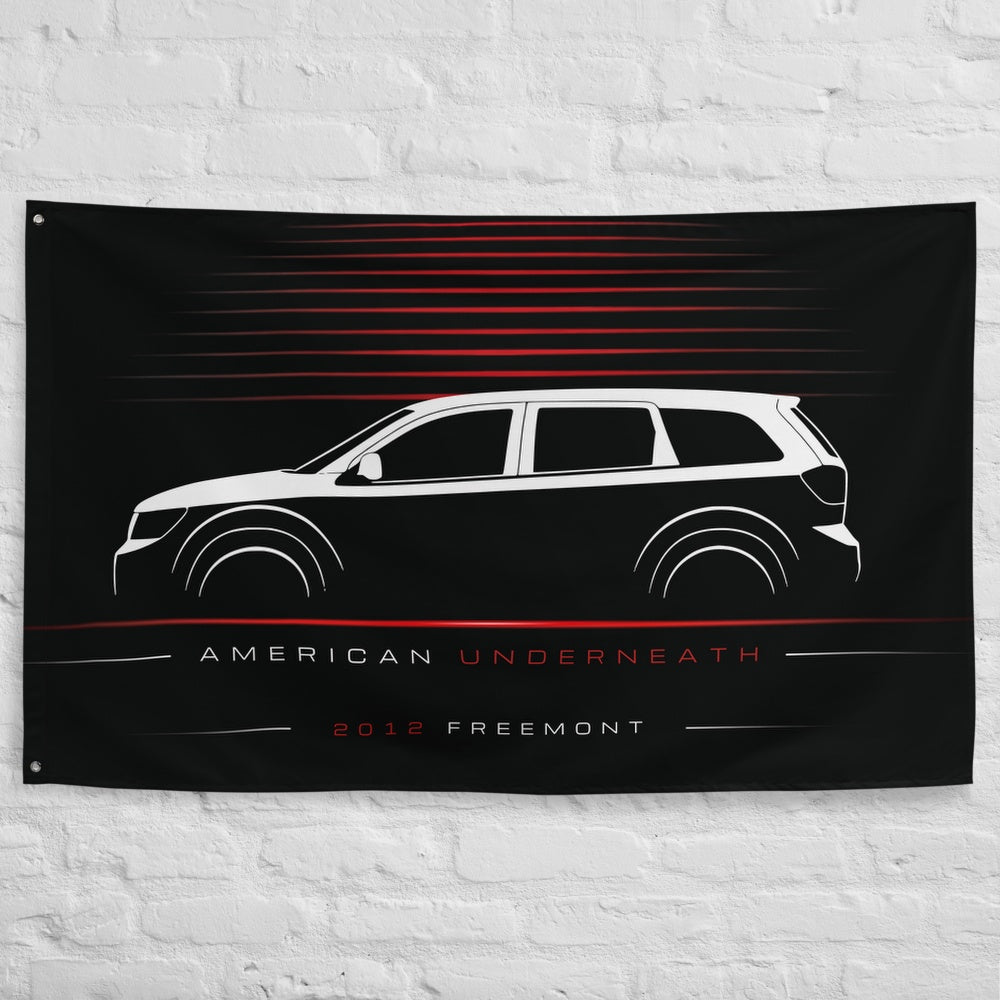 Fiat Freemont 2012 car silhouette flag - White Brick Wall