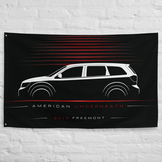 Fiat Freemont 2012 car silhouette flag - White Brick Wall