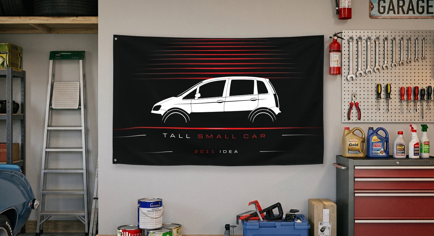 Fiat Idea 2011 car silhouette flag - Garage Wall