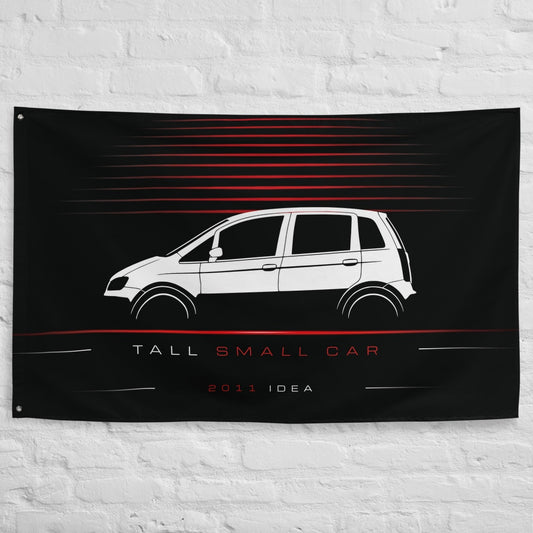 Fiat Idea 2011 car silhouette flag - White Brick Wall