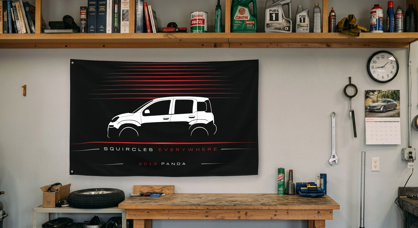 Fiat Panda 2013 car silhouette flag - Garage Workbench