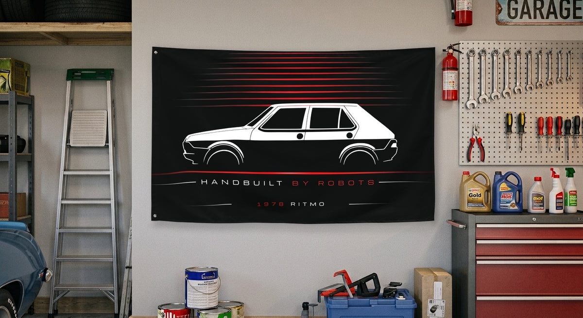 Fiat Ritmo 1978 car silhouette flag - Garage Wall