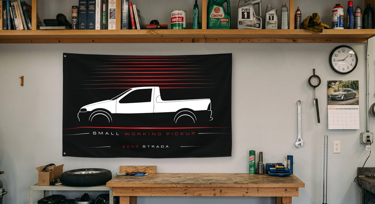 Fiat Strada 2003 car silhouette flag - Garage Workbench