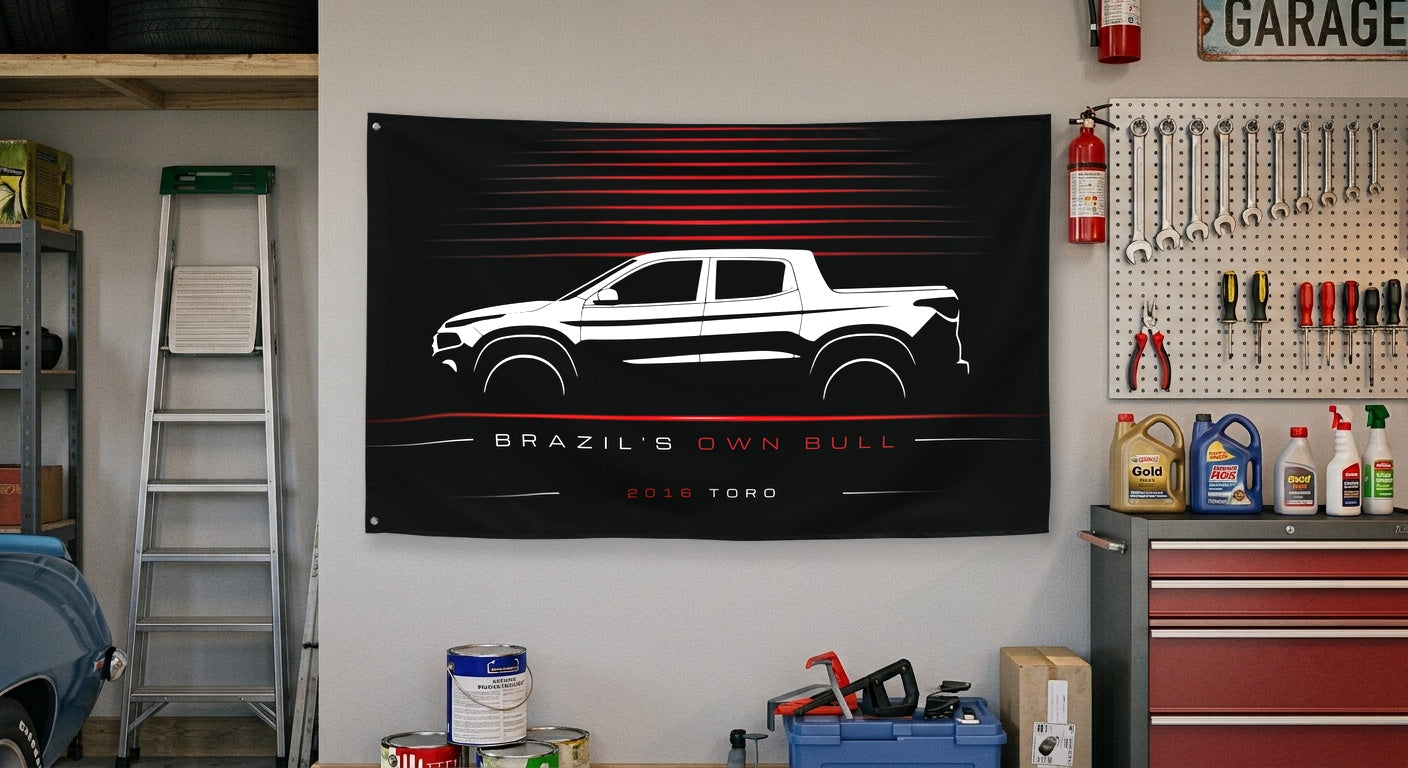 Fiat Toro 2016 car silhouette flag - Garage Wall