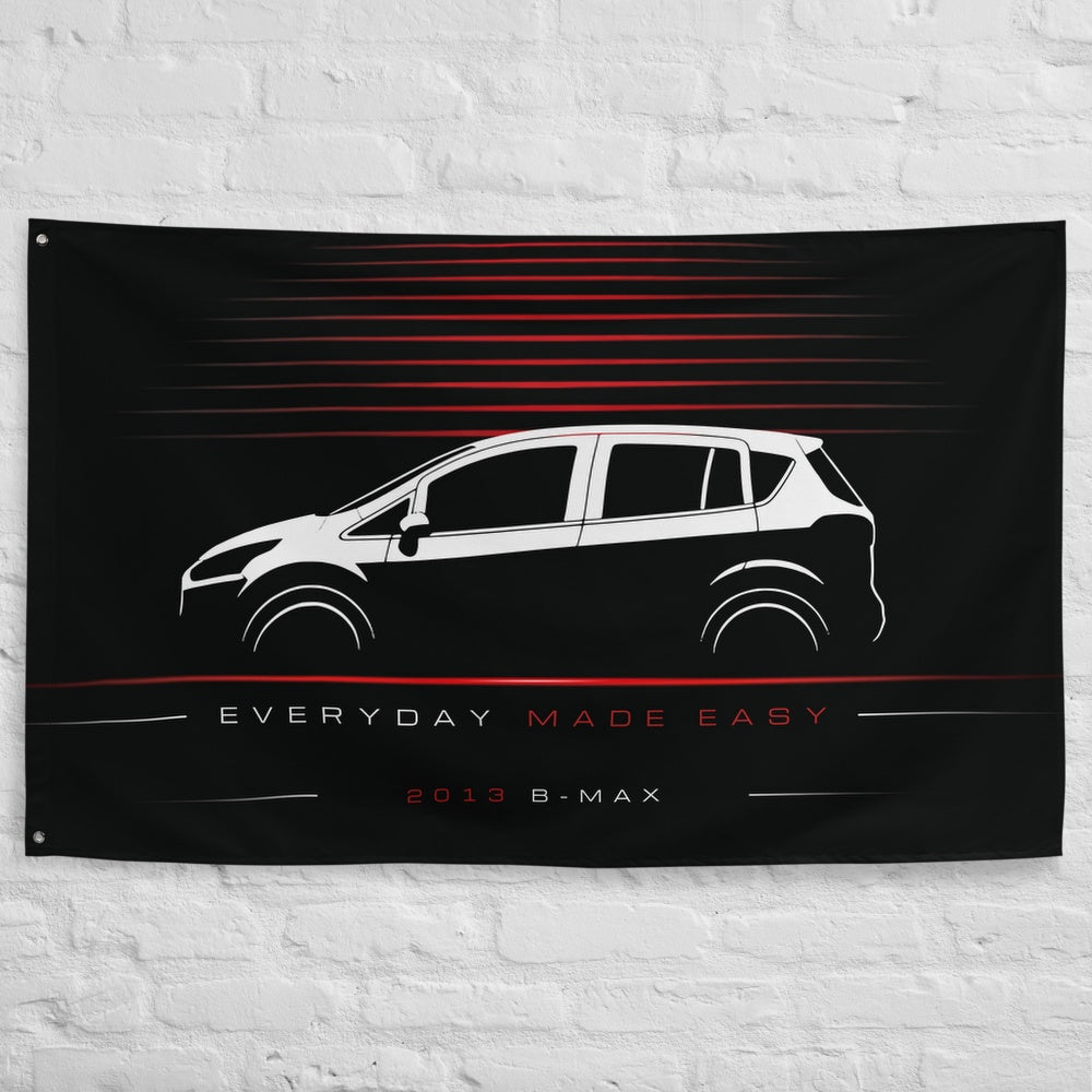 Ford B-MAX 2013 car silhouette flag - White Brick Wall