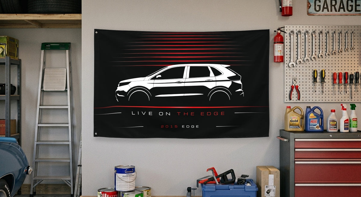 Ford Edge 2015 car silhouette flag - Garage Wall