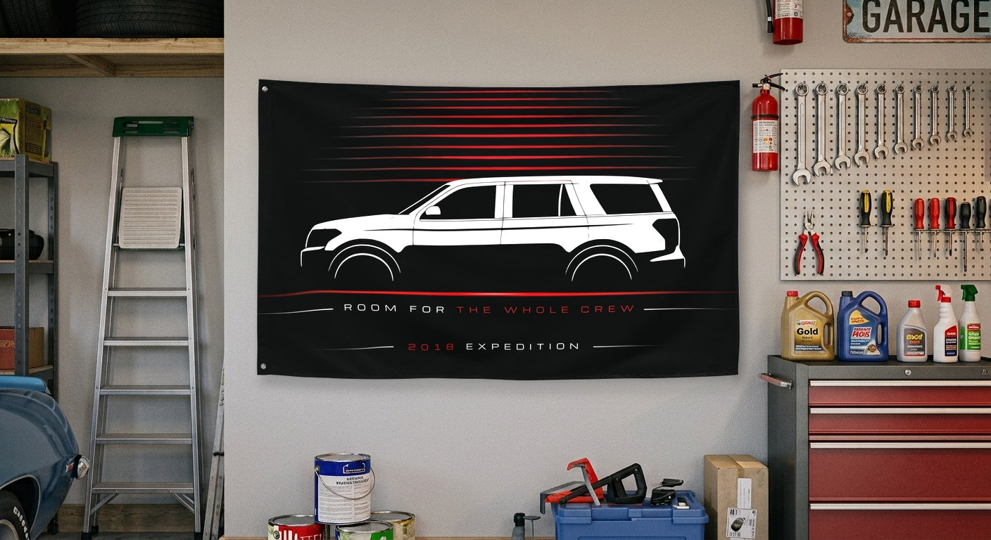 Ford Expedition 2018 car silhouette flag - Garage Wall