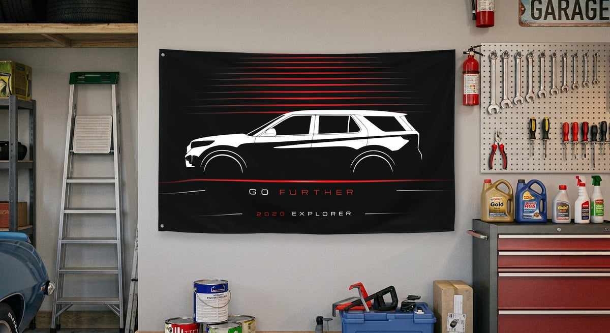 Ford Explorer 2020 car silhouette flag - Garage Wall