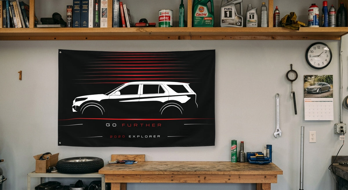 Ford Explorer 2020 car silhouette flag - Garage Workbench