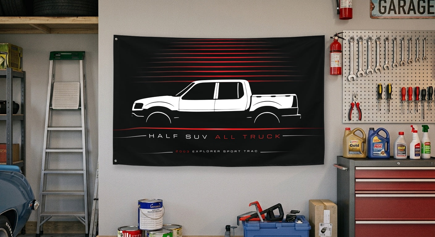 Ford Explorer Sport Trac 2003 car silhouette flag - Garage Wall