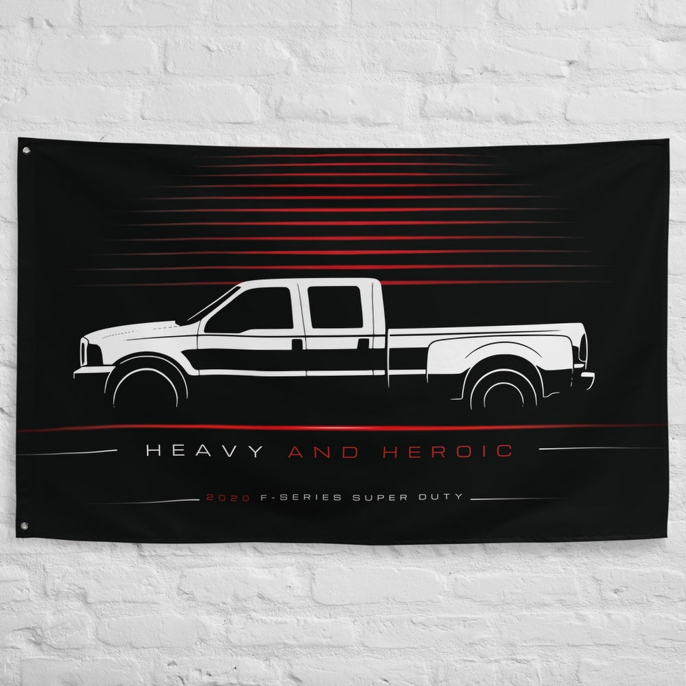 Ford F-Series Super Duty 2020 car silhouette flag - White Brick Wall