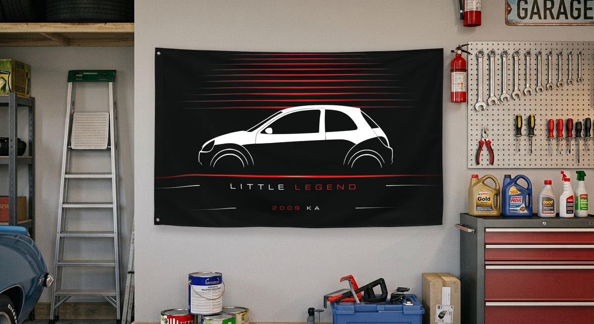 Ford Ka 2009 car silhouette flag - Garage Wall
