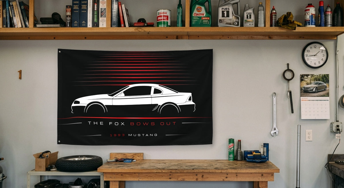 Ford Mustang 1993 car silhouette flag - Garage Workbench