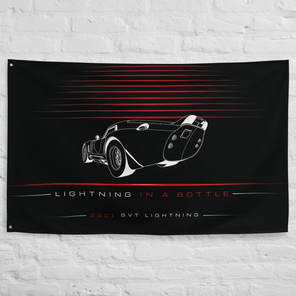 Ford SVT Lightning 2001 car silhouette flag - White Brick Wall
