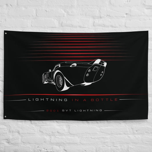 Ford SVT Lightning 2001 car silhouette flag - White Brick Wall