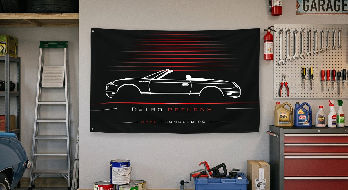 Ford Thunderbird 2002 car silhouette flag - Garage Wall