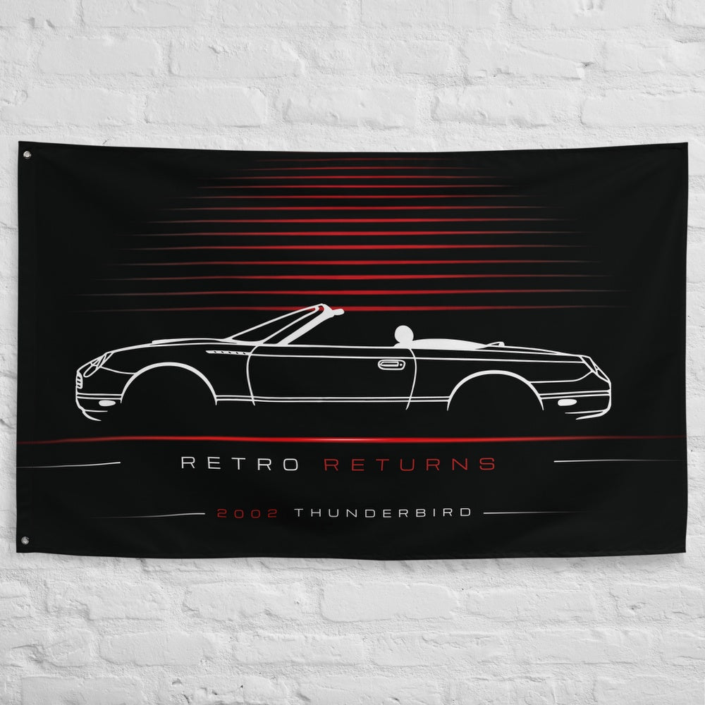 Ford Thunderbird 2002 car silhouette flag - White Brick Wall