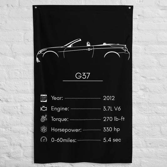 Infiniti G37 2012 car silhouette spec flag - White Brick Wall