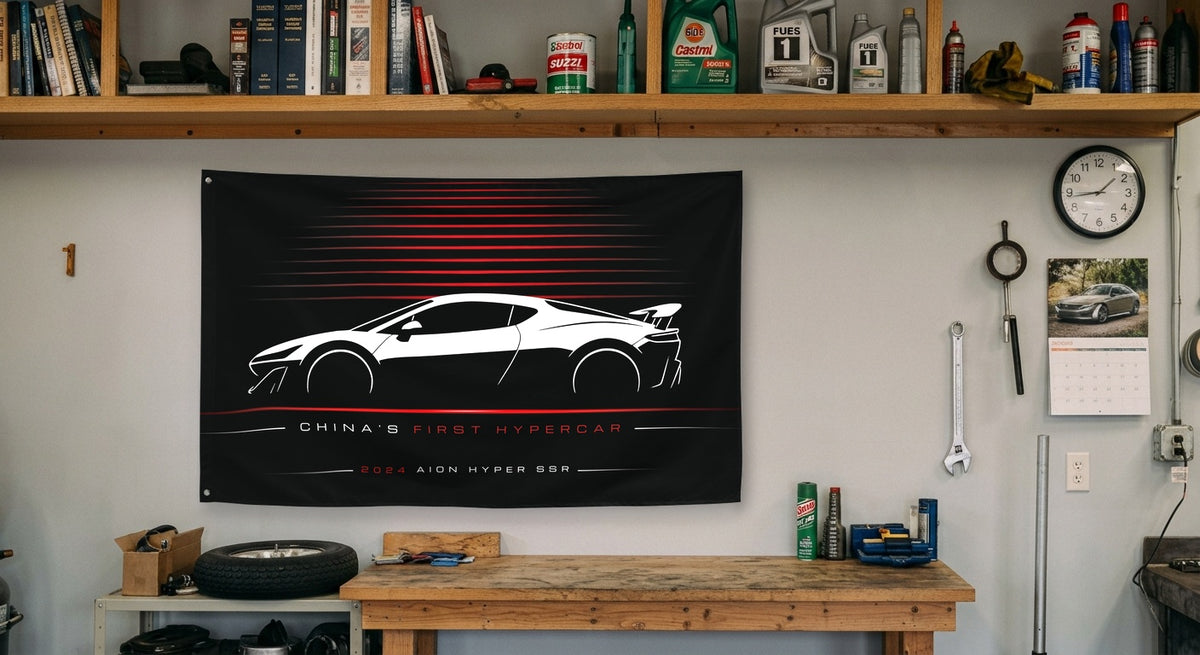 GAC AION Hyper SSR 2024 car silhouette flag - Garage Workbench
