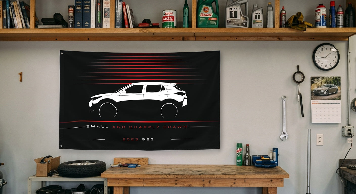 GAC GS3 2023 car silhouette flag - Garage Workbench