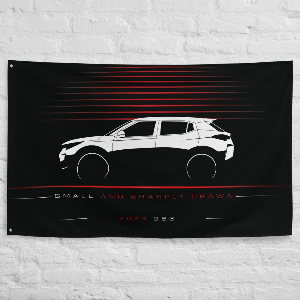GAC GS3 2023 car silhouette flag - White Brick Wall