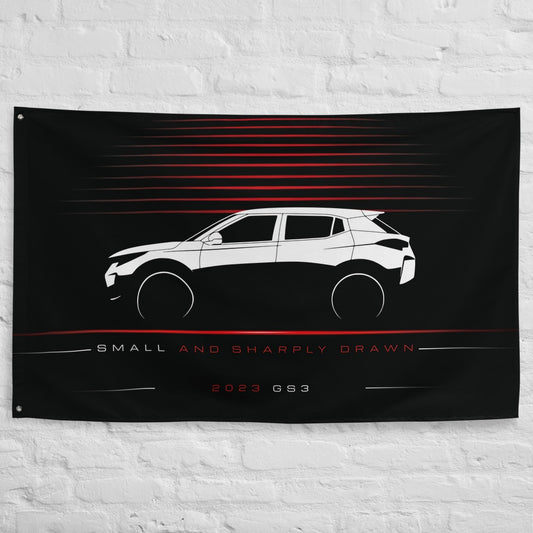GAC GS3 2023 car silhouette flag - White Brick Wall