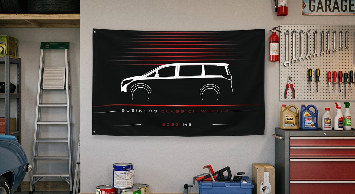 GAC M8 2023 car silhouette flag - Garage Wall