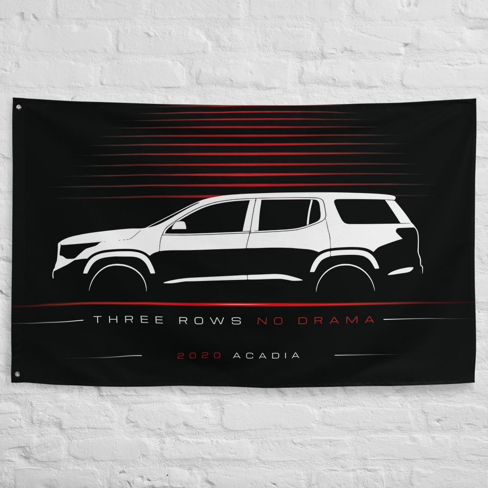 GMC Acadia 2020 car silhouette flag - White Brick Wall