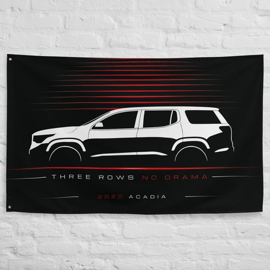 GMC Acadia 2020 car silhouette flag - White Brick Wall