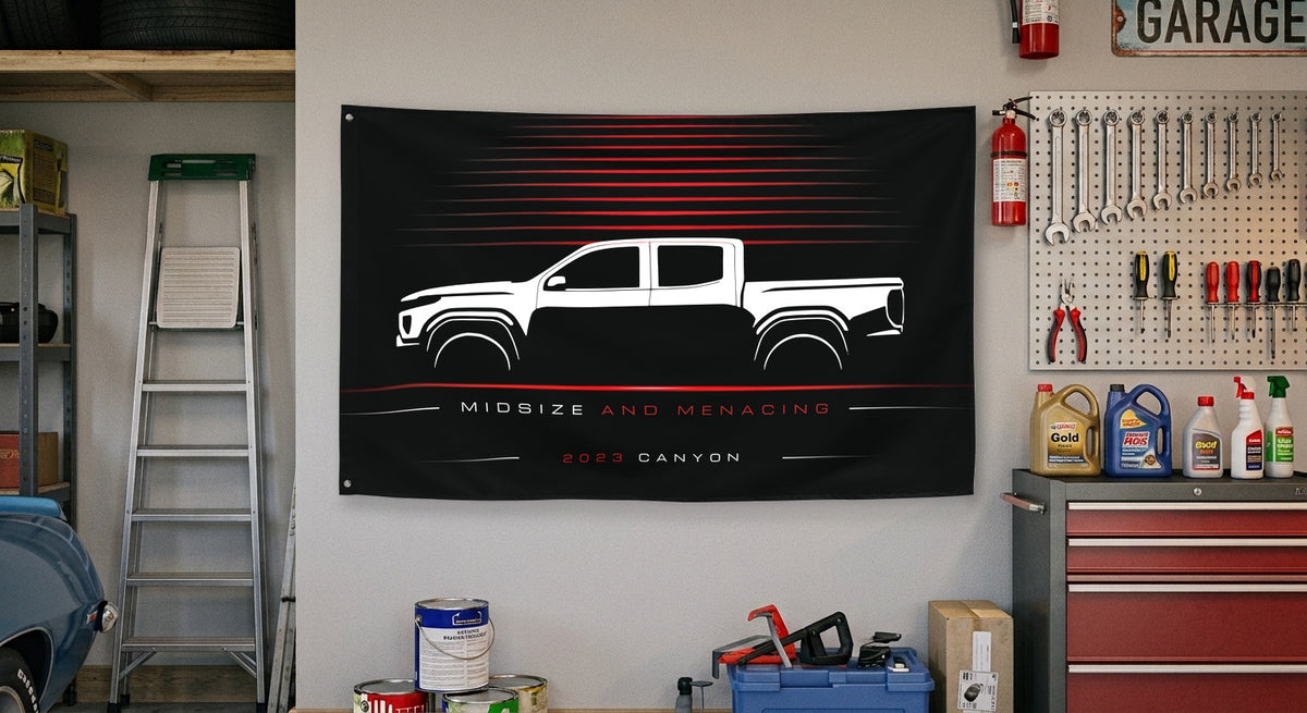 GMC Canyon 2023 car silhouette flag - Garage Wall