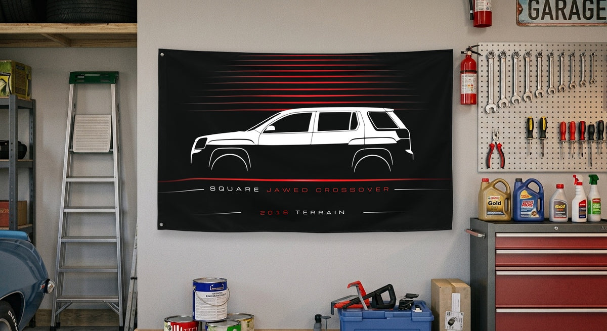 GMC Terrain 2016 car silhouette flag - Garage Wall