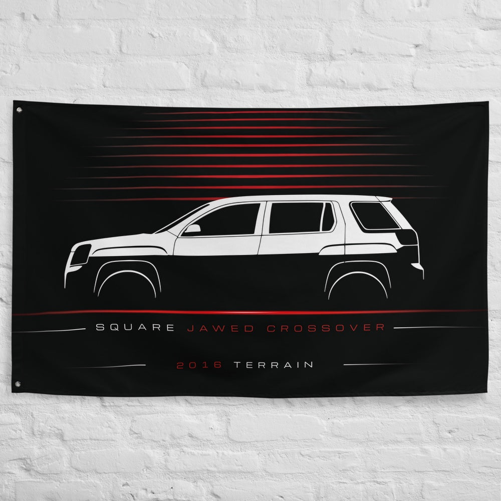 GMC Terrain 2016 car silhouette flag - White Brick Wall