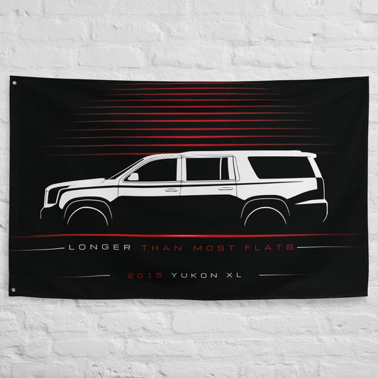 GMC Yukon XL 2015 car silhouette flag - White Brick Wall