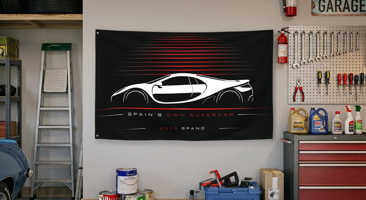 GTA Spano 2015 car silhouette flag - Garage Wall