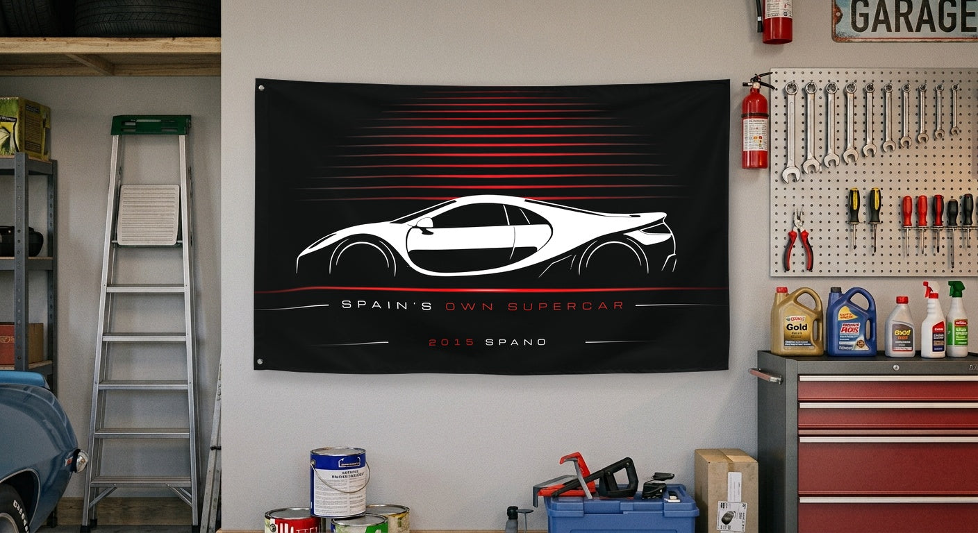 GTA Spano 2015 car silhouette flag - Garage Wall