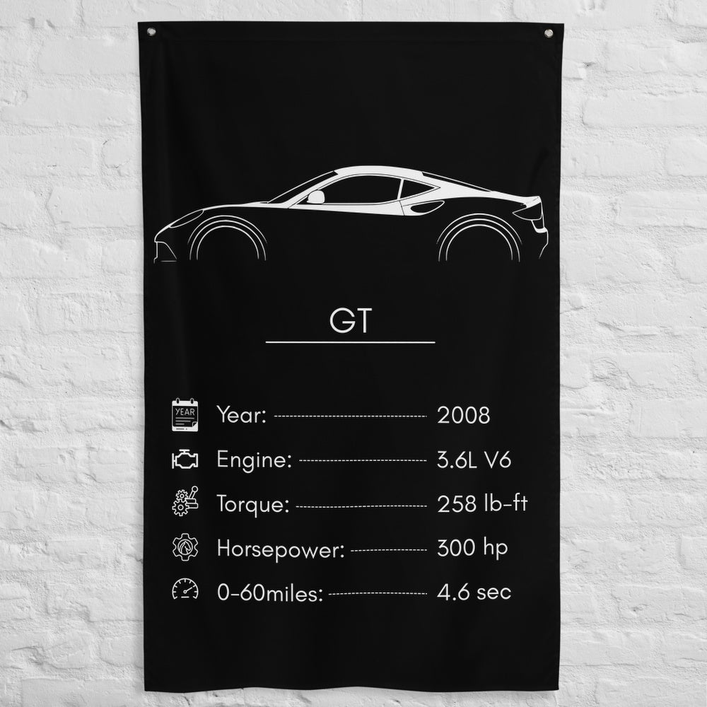 Artega GT 2008 car silhouette spec flag - White Brick Wall