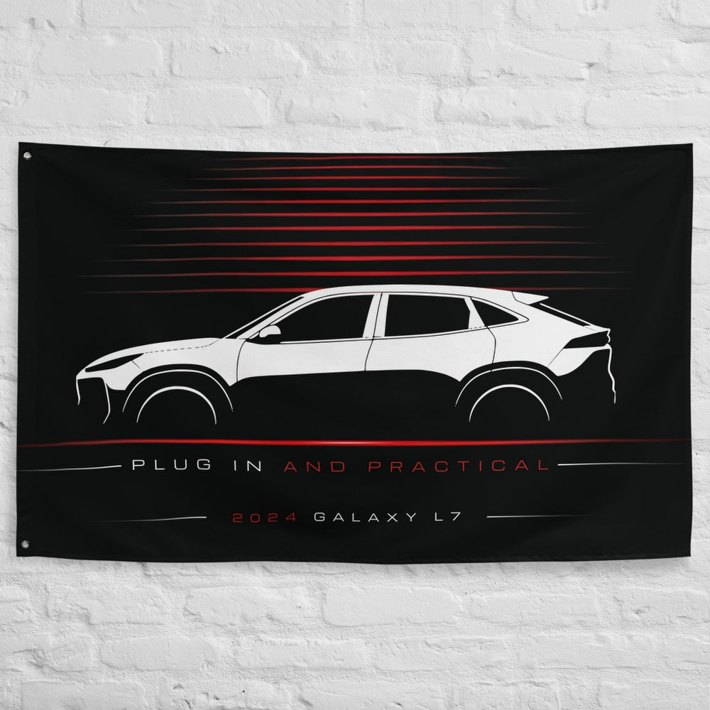 Geely Galaxy L7 2024 car silhouette flag - White Brick Wall
