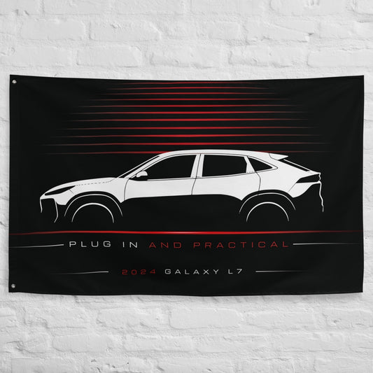 Geely Galaxy L7 2024 car silhouette flag - White Brick Wall