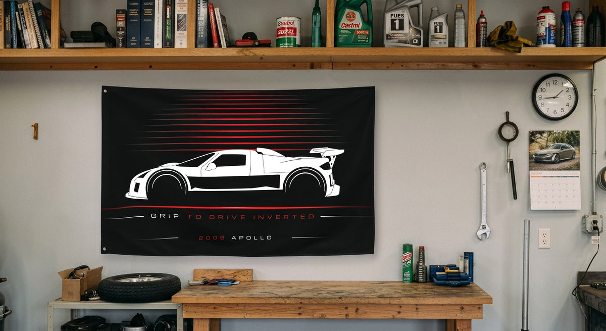 Gumpert Apollo 2008 car silhouette flag - Garage Workbench